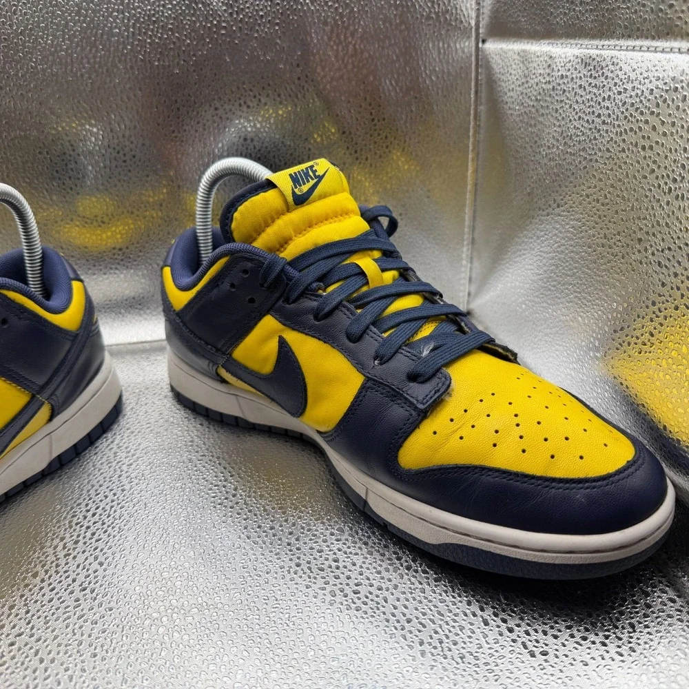 Size 10 Nike Dunk Low Michigan Varsity Maze Midnight‎ Navy Mens Shoes DD1391-700